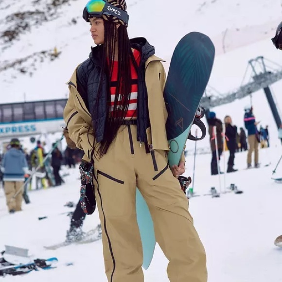 New FP MOVEMENT by Free People Zephyr Packable Ski Shell Jacket Antelope Combo M - Picture 3 of 11